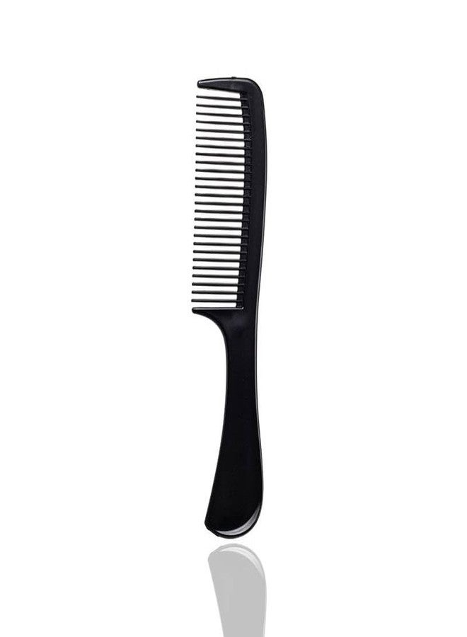 Comfort Axis Large Wide Tooth 8 1/2-Inch Long Comb for Detangling Dry or Wet Hair with Round Handle for Men, Women and Kids, Curly Wavy Straight Long Hair, Black - Pack of 6 - Image 3