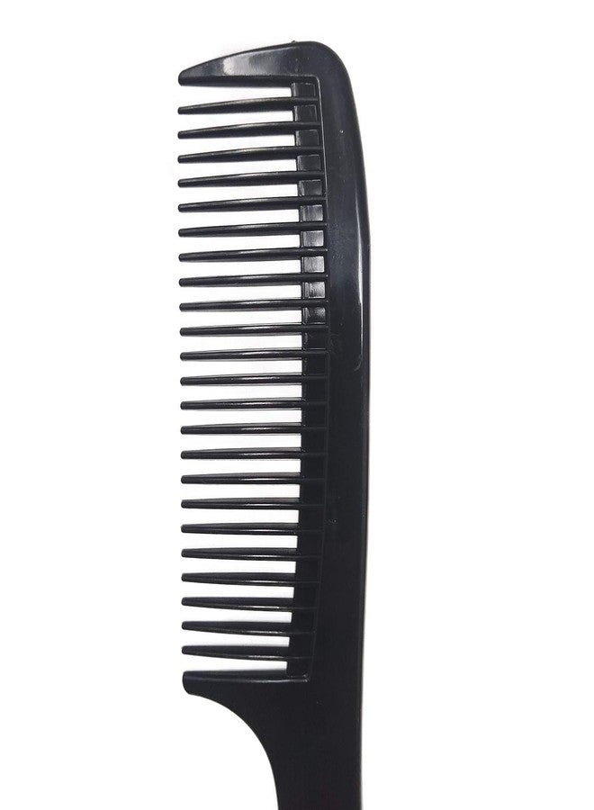 Comfort Axis Large Wide Tooth 8 1/2-Inch Long Comb for Detangling Dry or Wet Hair with Round Handle for Men, Women and Kids, Curly Wavy Straight Long Hair, Black - Pack of 6 - Image 4
