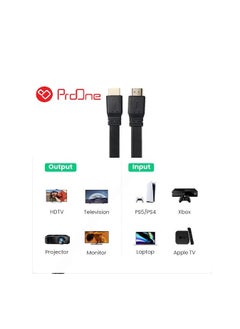 ProOne ProOne 4K HDMI Cable 2.0 2M - Supports 4K@60Hz, High-Speed 18Gbps, Ultra HD 3D Video, Braided HDMI for MacBook Pro, TV, Xbox, PlayStation, PS5, PC, Laptop (2 Meter)  - Image 4