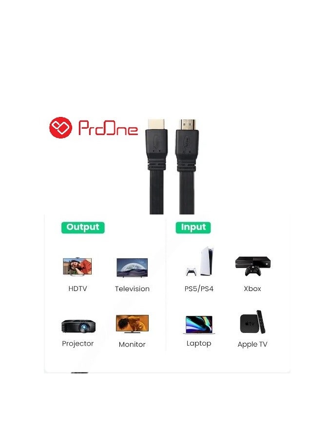 ProOne ProOne 4K HDMI Cable 2.0 2M - Supports 4K@60Hz, High-Speed 18Gbps, Ultra HD 3D Video, Braided HDMI for MacBook Pro, TV, Xbox, PlayStation, PS5, PC, Laptop (2 Meter)  - Image 4