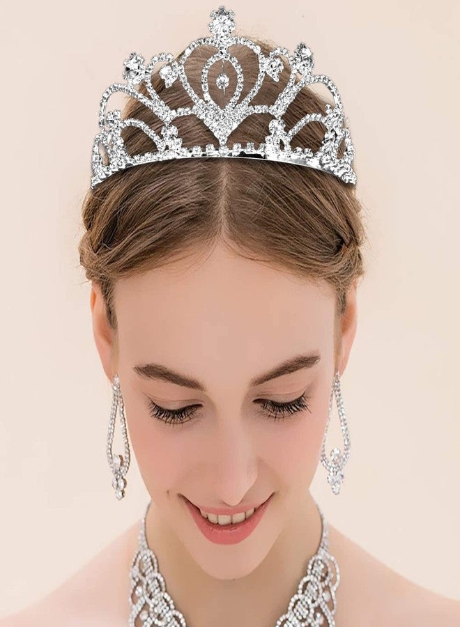 ZOCONE Birthday Tiara Crown for Women, 2 Pack Crystal Princess Tiara for Little Girls, Bridal Crowns for Wedding Party, Hair Accessories Headband with Combs - Image 2