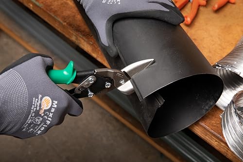 Wiss Crescent Wiss MetalMaster Offset Straight & Right Cut Aviation Snips - Heavy-Duty Metal Cutter with Spring-Loaded Return - Premium Hand Tool - M7R - 9-1/4", Green - Image 3