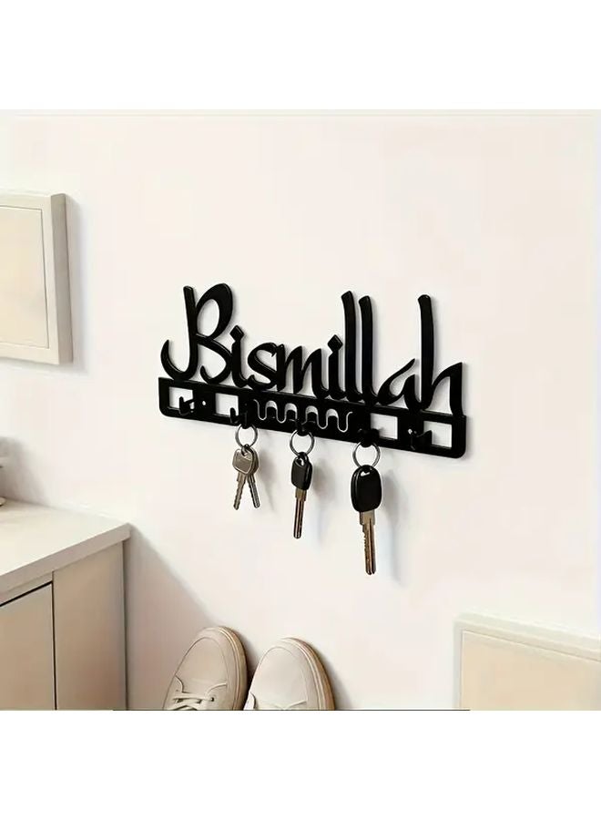 Black Arab Style Metal Key Holder Wall Mounted Organizer Hooks Home Decor Gift - Image 5