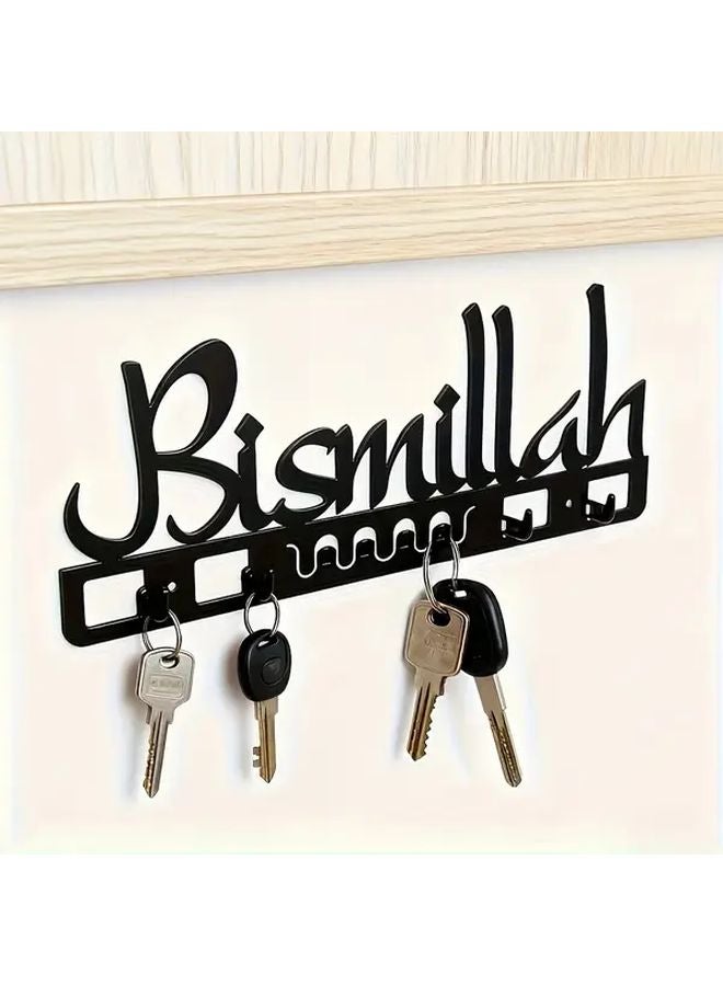 Black Arab Style Metal Key Holder Wall Mounted Organizer Hooks Home Decor Gift - Image 2