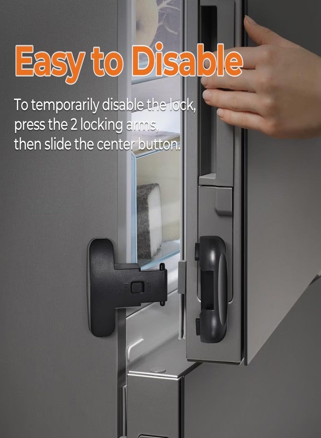 YCTMALL Refrigerator Fridge Door Lock for Kids Child Safety Locks for Doors Freezer Door Lock Easy to Install Keep Door Closed Child Proof Refrigerator，Freezer Door Lock 2 Pack, Black - Image 4