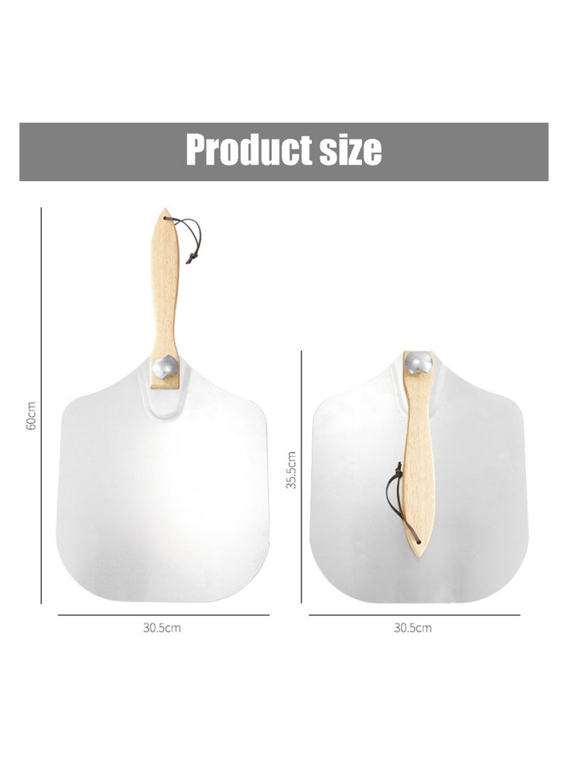 CMGTYYD 12-Inch Pizza Peel with Foldable Wooden Handle – Durable Aluminum Pizza Paddle for Baking, Pizza, Bread, Pastries & Grilling – Lightweight, Compact, Easy Storage - Image 2