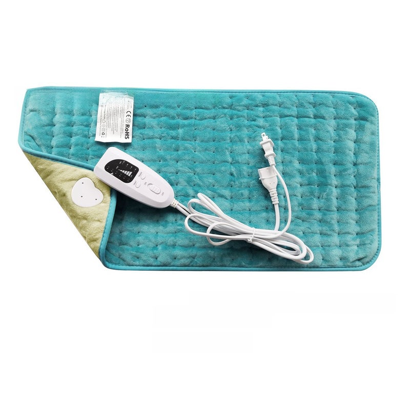 Electric Heating Pad for Therapeutic Warmth 60x 30cm blue beige 