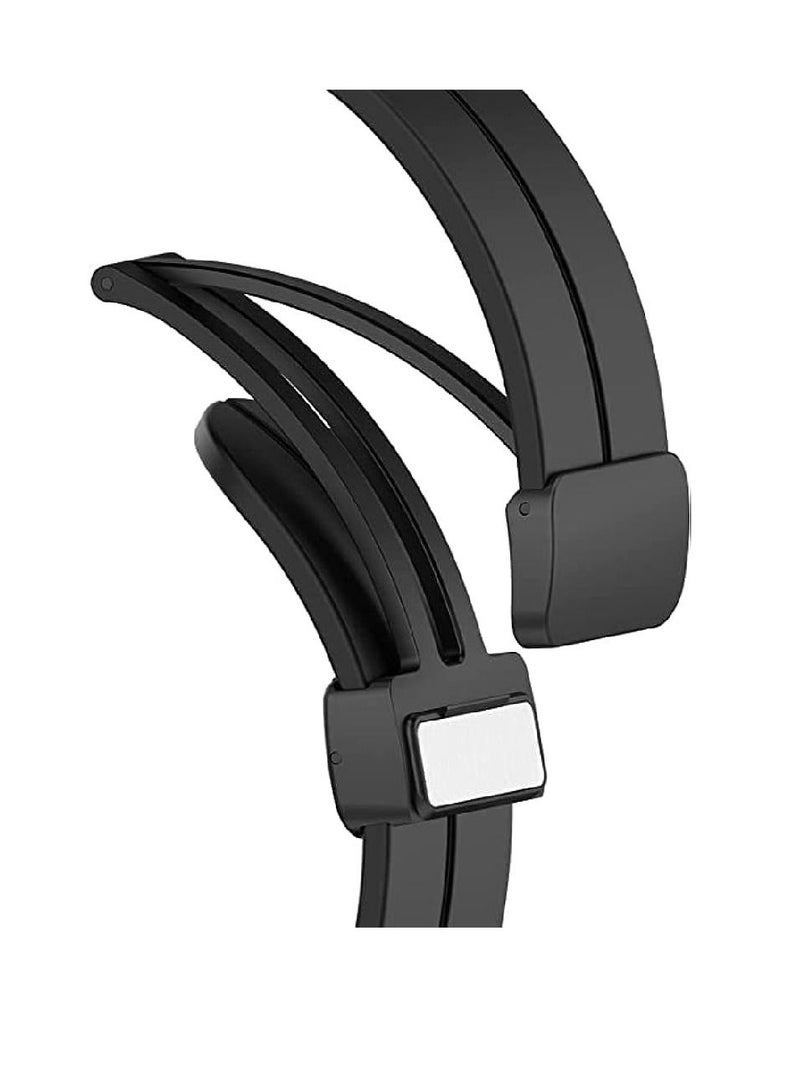 Replacement Silicone Watch Strap 22mm Magnetic Folding Buckle Wristband For Huawei Watch 3 Black