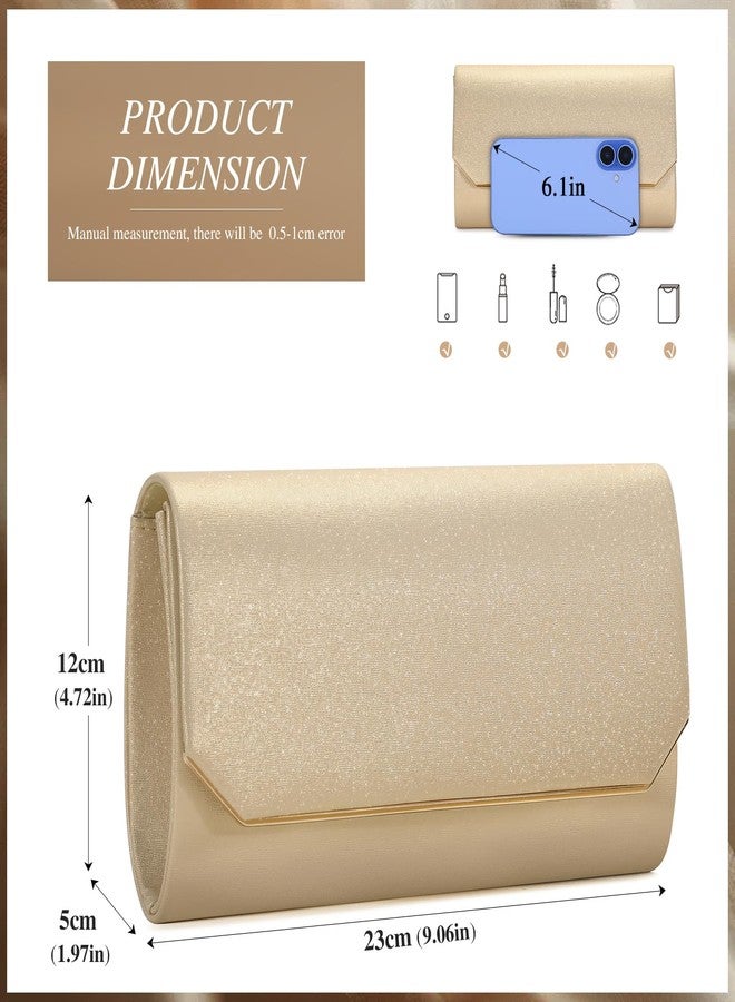 UBAYMAX Evening Bag, Clutch Purses for Women Sparkling Handbags Crossbody Bag Wedding Bag for Prom Party Wedding Engagement (Gold) - Image 3