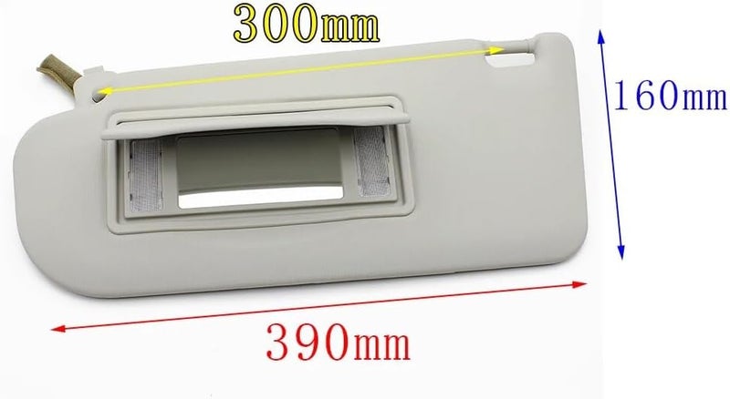 QASULER Left Side Sun Visor with Mirror for Mazda 6 M6 - Image 2