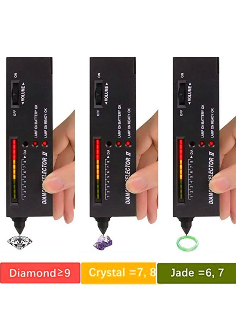 Arabest Professional diamond tester pen high precision diamond tester Jeweller's tool for novice and expert - includes Diamond Selector II 9V battery (black diamond tester) - Image 2