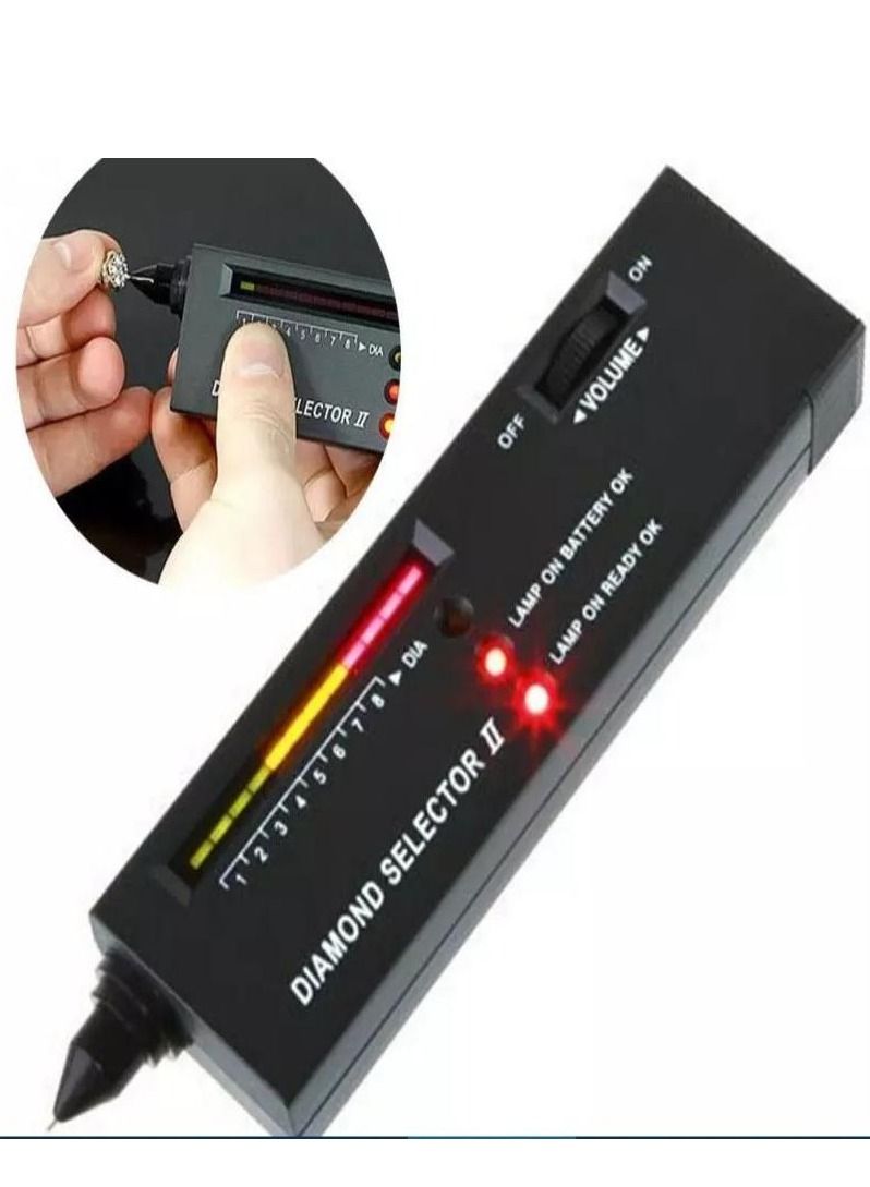 Arabest Professional diamond tester pen high precision diamond tester Jeweller's tool for novice and expert - includes Diamond Selector II 9V battery (black diamond tester) - Image 4