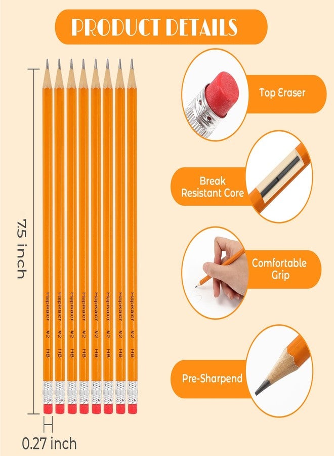 Hapikalor 360-Pack Sharpened #2 Yellow Pencils with Erasers, Bulk Pack Graphite Pencils for School Classroom Teacher Supplies, Writing, Drawing and Sketching - Image 2
