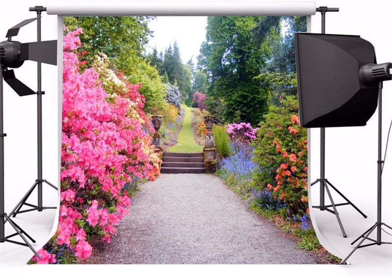 AOFOTO 8x8ft Spring Blossom Flower Photography Backdrop - Garden Landscape Background for Weddings and Events - Image 2