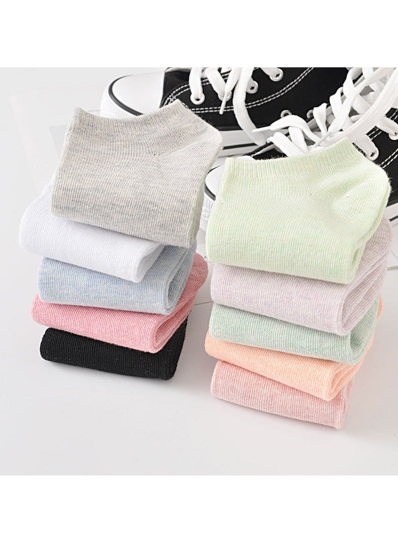 10 Pairs Women Girls Cotton Casual Ankle Socks Multicolour  - Image 5