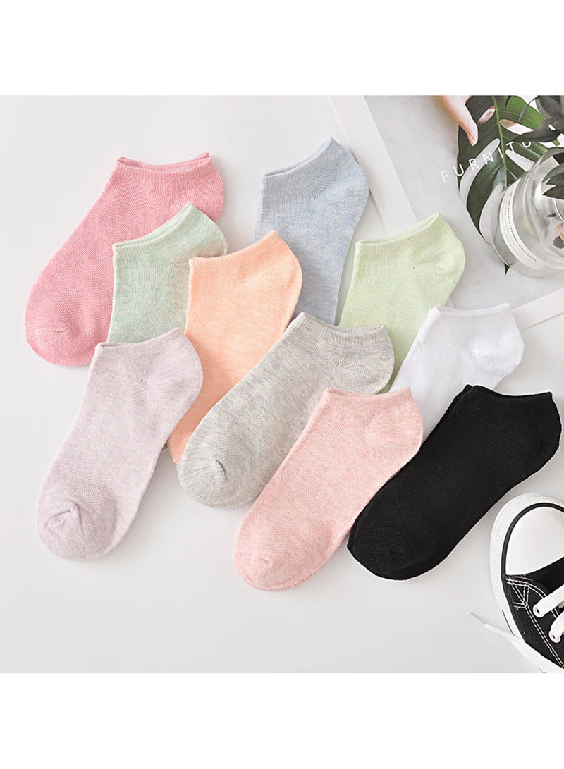 10 Pairs Women Girls Cotton Casual Ankle Socks Multicolour  - Image 4