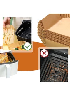 Beauenty 100pcs Air Fryer Disposable Paper Liners，Non Stick Parchment Paper for Air Fryer Liners，Square Food Grade Baking Paper for Air Fryer，16cm/6.3inch，Brown  - Image 5