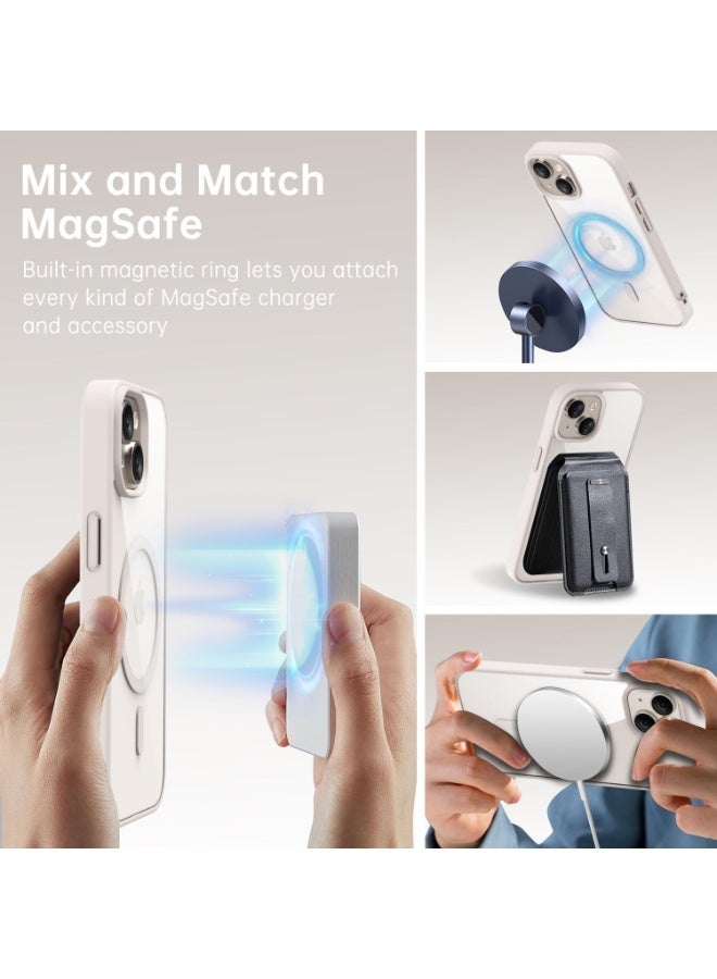 أكاليكس جراب مغناطيسي لهاتف iPhone 15، متوافق مع MagSafe، غطاء فاخر مطلي، جراب هاتف شفاف ناعم مقاوم للصدمات من مادة TPU (تيتانيوم طبيعي) - Image 5