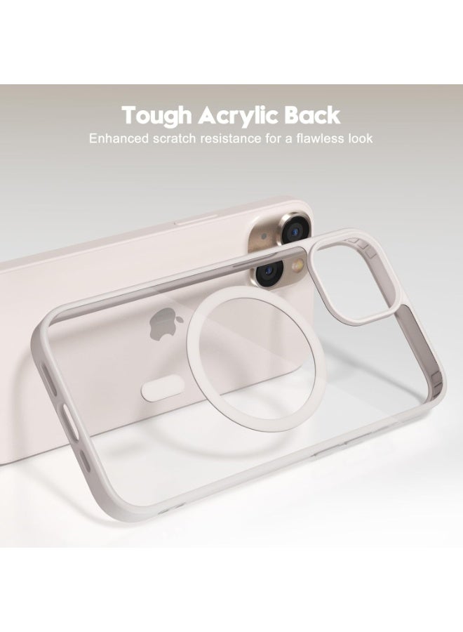 أكاليكس جراب مغناطيسي لهاتف iPhone 15، متوافق مع MagSafe، غطاء فاخر مطلي، جراب هاتف شفاف ناعم مقاوم للصدمات من مادة TPU (تيتانيوم طبيعي) - Image 3