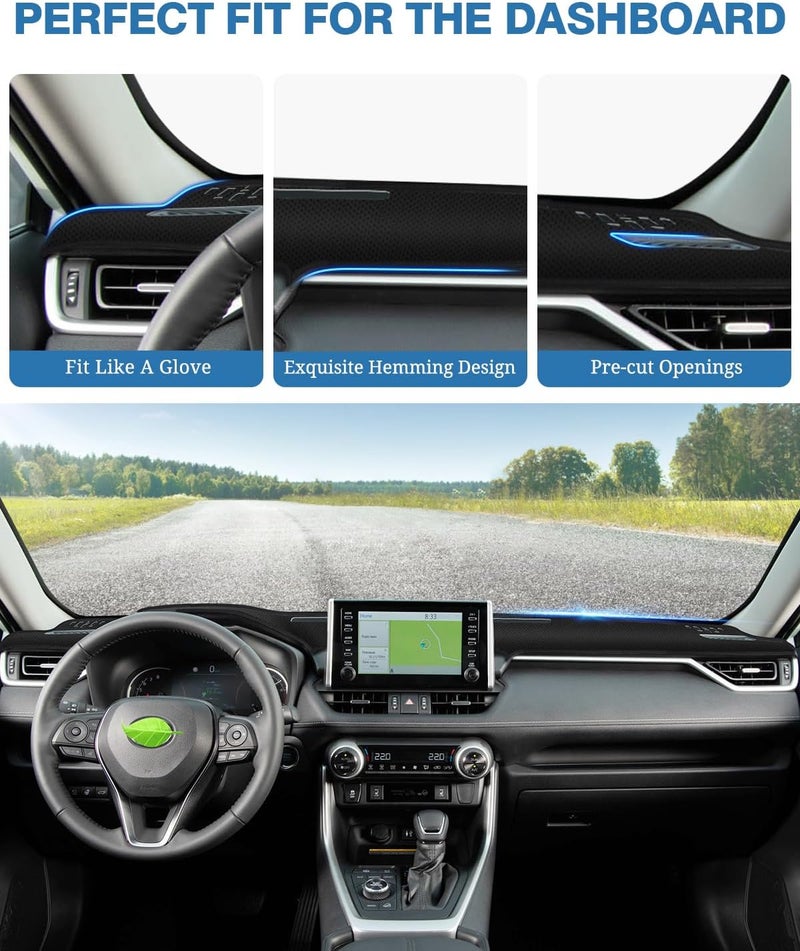 FIILINES Custom sizing alternatives Dash Cover Fit for Toyota RAV4 2019 2020 2021 2022 2023 Dashboard Mat Cover Sunshade Nonslip Mesh Protector No Glare Budget friendly premium quality - Image 4