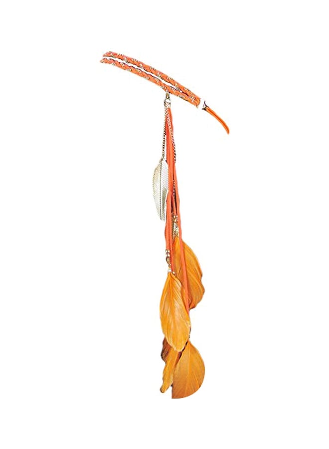 BUYITNOW Braided Feather Headband Orange - Image 1