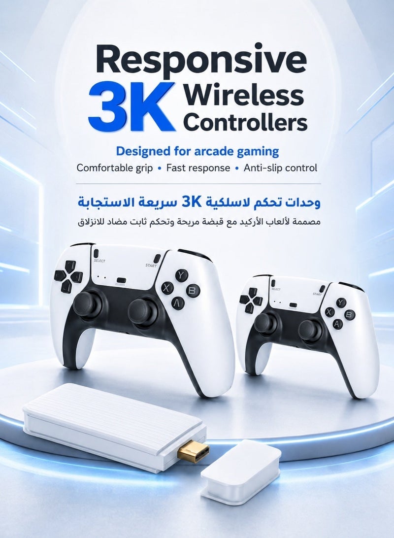 Sisily M15 Plus 4K Retro Game Stick, 20000+ Classic Games with 23 Emulators, 2 Wireless Controllers, Plug & Play Gaming Console with 64GB TF Card - Image 3