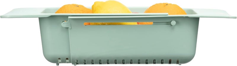 انوتشي حامل تجفيف الأطباق القابل للتعديل من إنوتشي يوكو فوق الحوض | قابل للتمديد حتى 14 بوصة | يناسب معظم الأحواض | حامل أدوات المائدة والفواكه | حامل تجفيف الأطباق متعدد الأغراض - أخضر الشاي ماتشا - Image 4