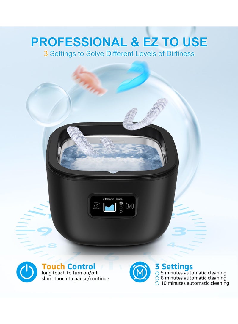KASTWAVE Ultrasonic Cleaner for Retainer, Denture, Mouth Guard, Aligner, Whitening Tray, Toothbrush Head, 43kHz 255ML Ultrasonic Retainer Cleaner Machine, UV Ultrasonic Jewelry Cleaner for Ring Diamond - Image 5