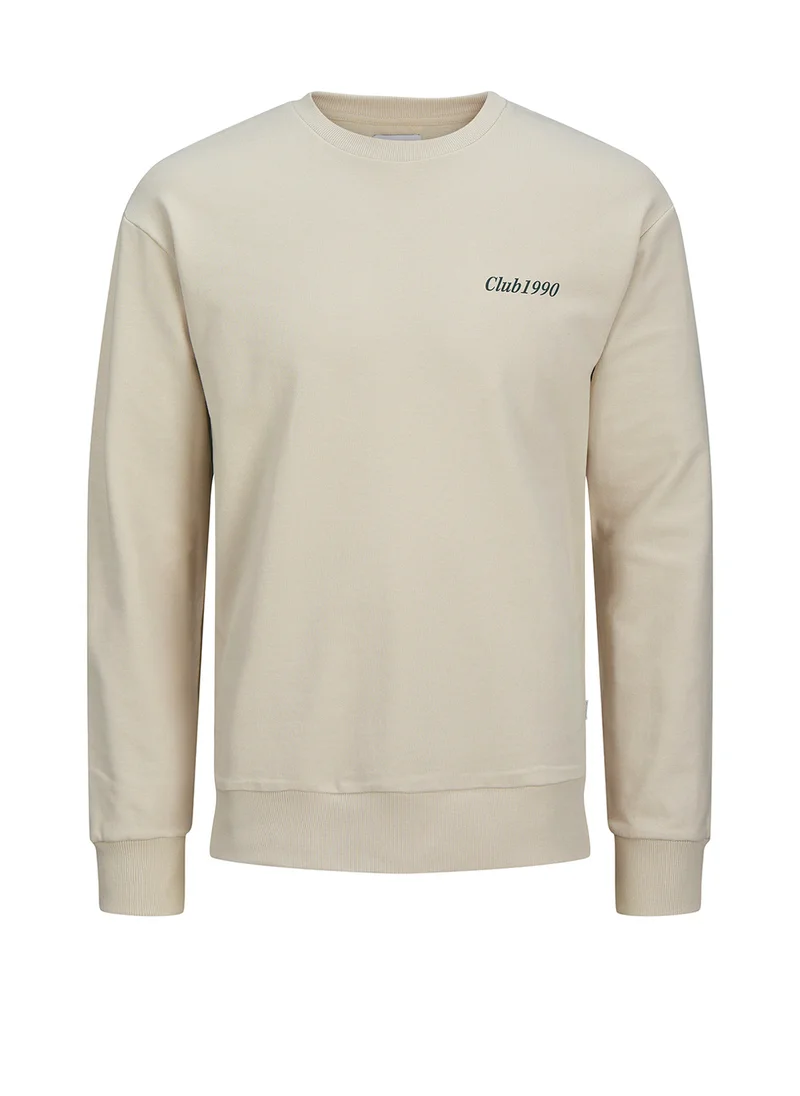 جاك اند جونز Jjebradley Graphic Crew Neck Sweatshirt