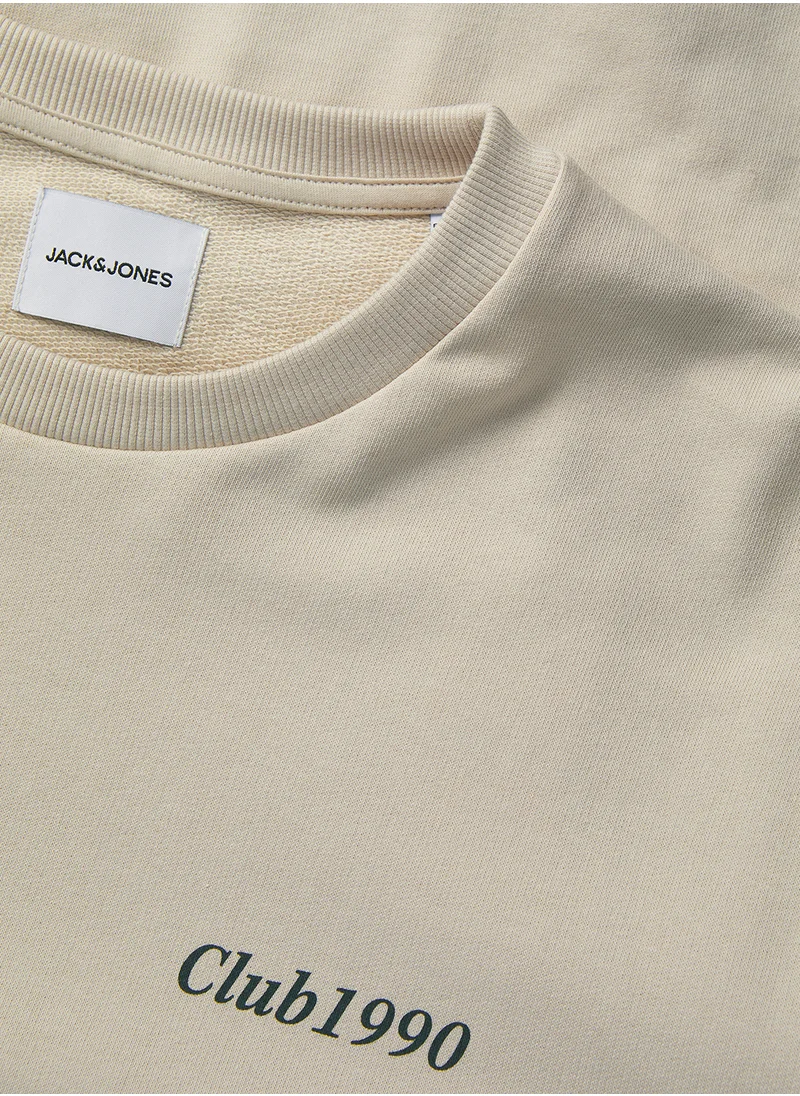 JACK & JONES Jjebradley Graphic Crew Neck Sweatshirt