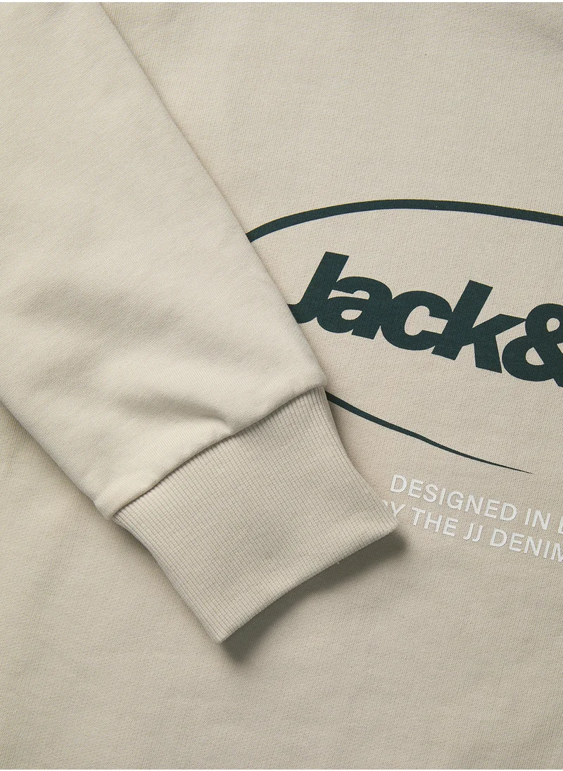 JACK & JONES Jjebradley Graphic Crew Neck Sweatshirt