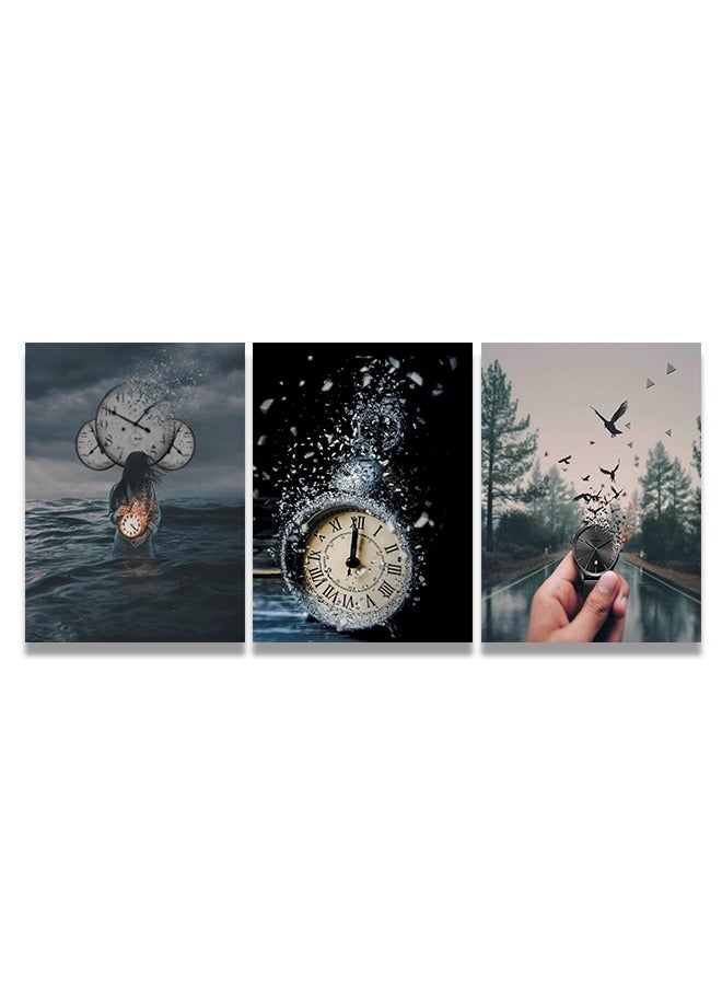 ماركتنا طقم من ثلاث لوحات كانفس على إطار خشبي بتصميم عصري - Image 2