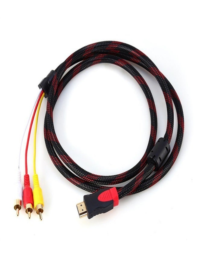 HDMI To RCA Video Audio AV Cord Multicolour  - Image 1