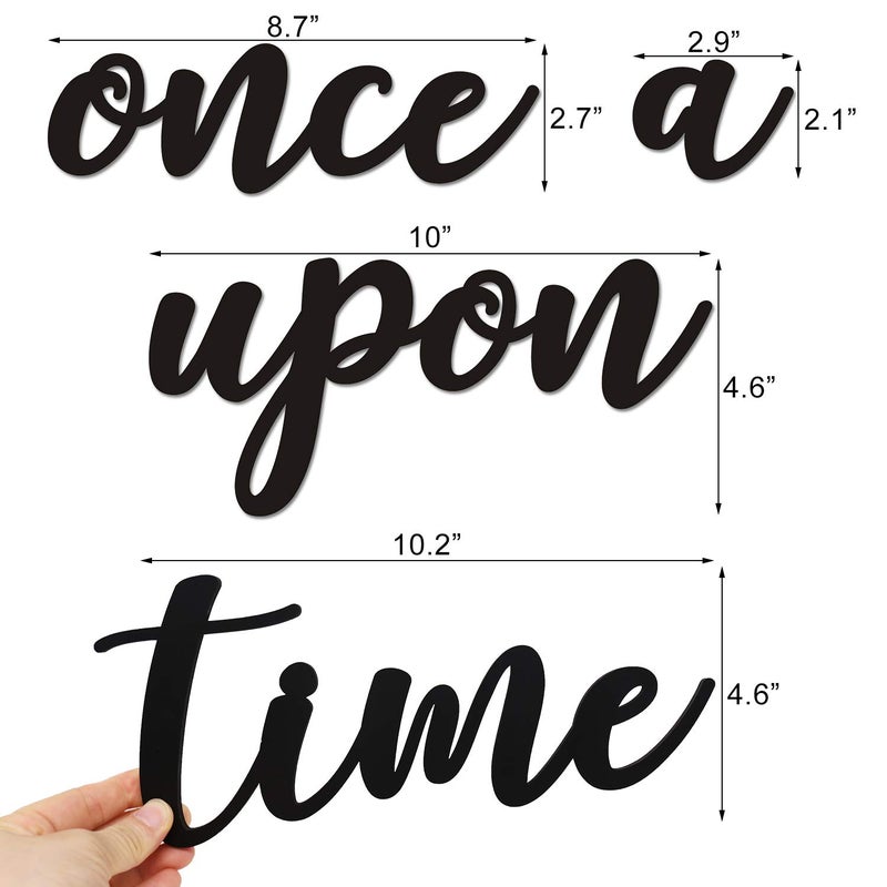 Huray Rayho Once Upon a Time Wood Sign Nursery Wall Decor Words Art Hanging Decor for family Bookshelf, Reading Nook, Daycare, Classroom - Baby Shower Birthday Gift Ideas for Kids Toddlers Boys Girls - Image 3