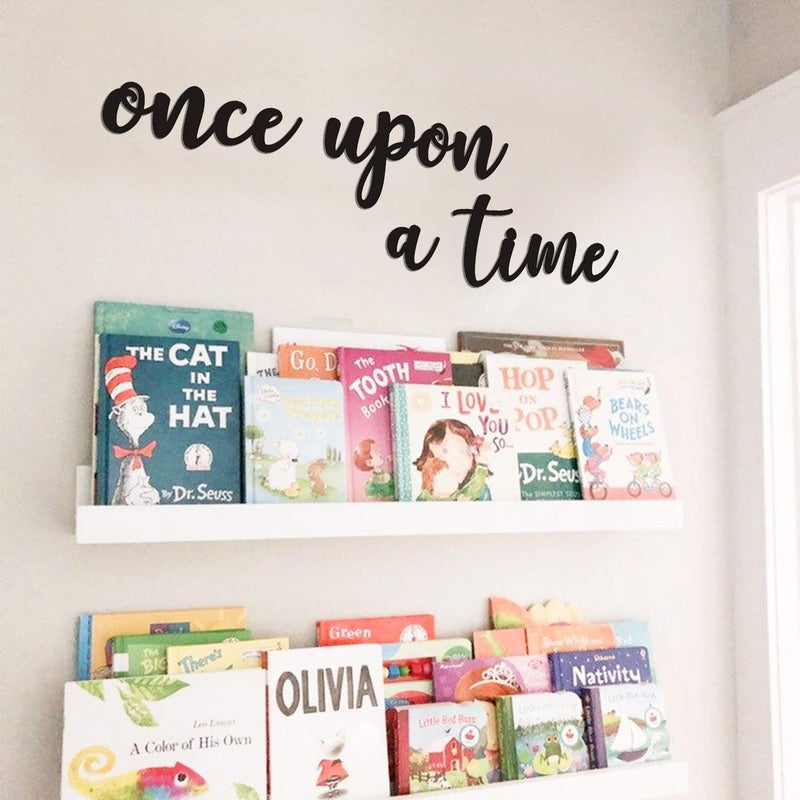 Huray Rayho Once Upon a Time Wood Sign Nursery Wall Decor Words Art Hanging Decor for family Bookshelf, Reading Nook, Daycare, Classroom - Baby Shower Birthday Gift Ideas for Kids Toddlers Boys Girls - Image 5