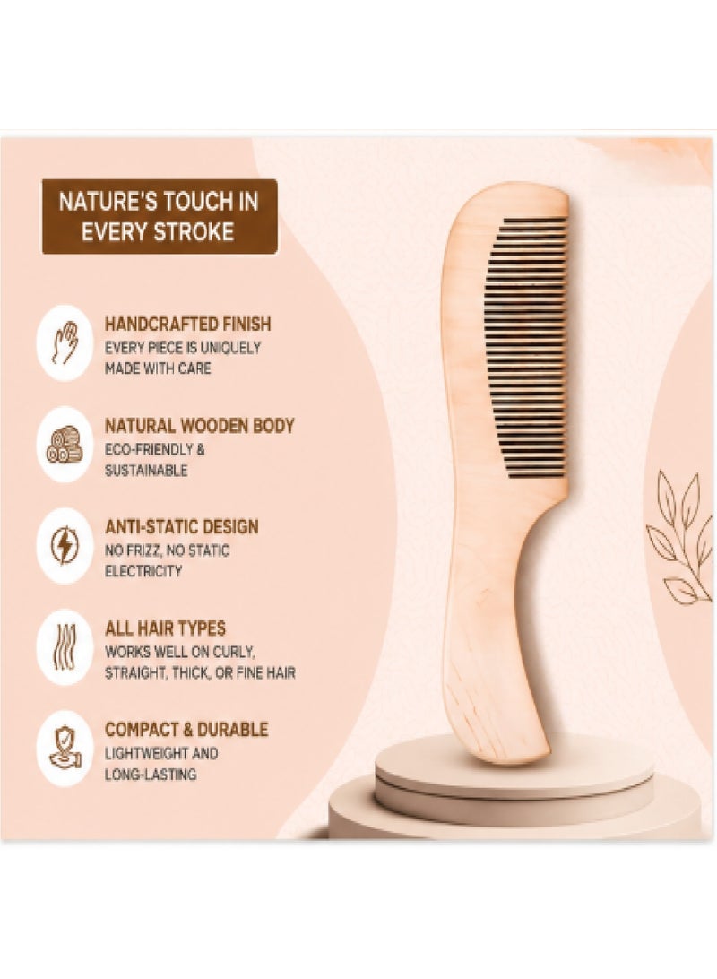 Anti-Static Fine-Toothed Comb Made of Natural Wood - Image 4