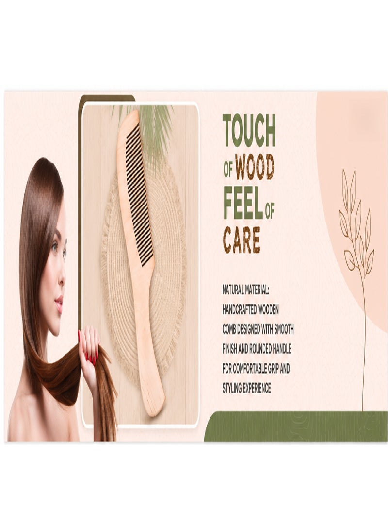 Anti-Static Fine-Toothed Comb Made of Natural Wood - Image 2