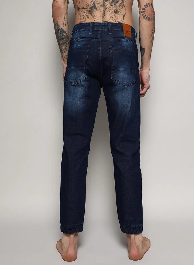Campus Sutra Cinched Hem Jeans with Pockets by Styli