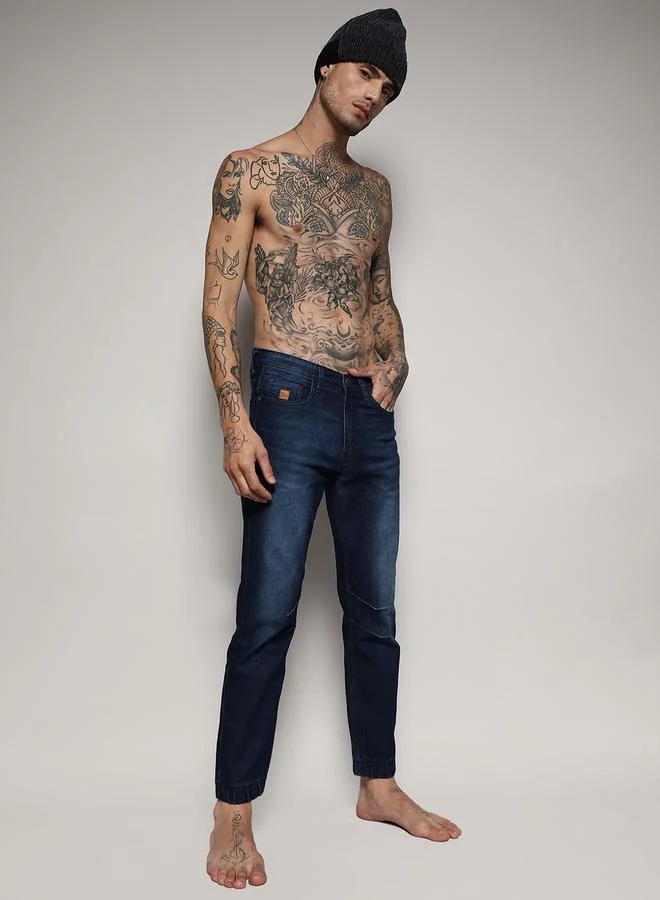 Campus Sutra Cinched Hem Jeans with Pockets by Styli