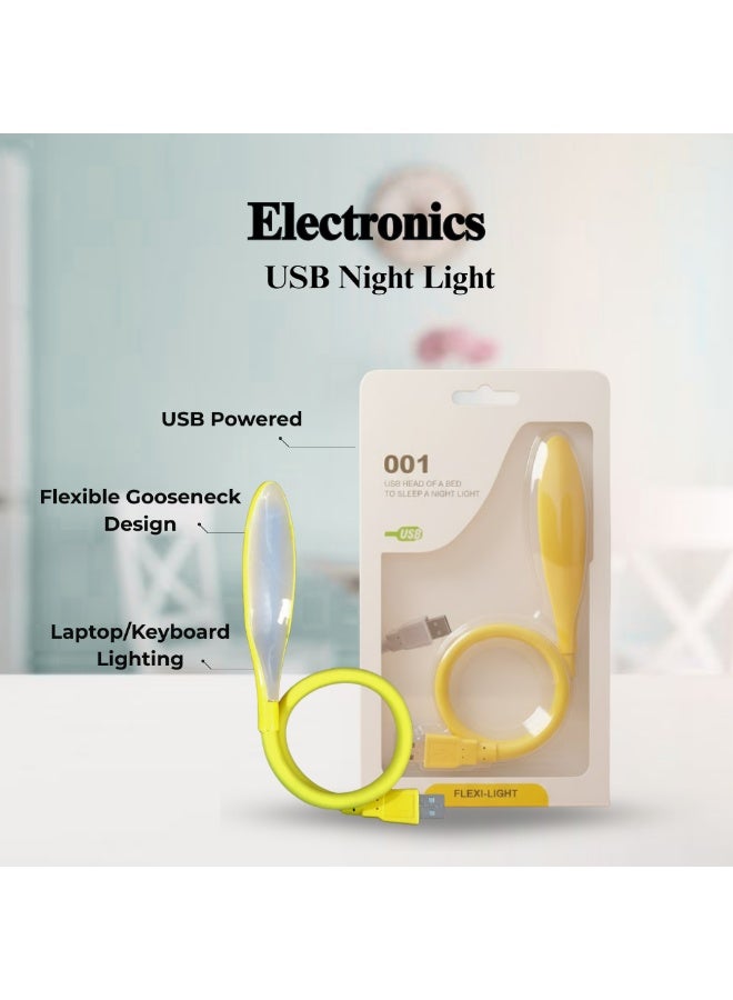 USB Flexible LED Night Light | Portable Mini USB Lamp for Laptop, Bedside & Reading | Flexible Gooseneck Design | Super Bright USB Powered Light for Keyboard, Desktop, and Travel | Energy-Efficient Sleep Night Lamp for Home & Office Use - Image 1
