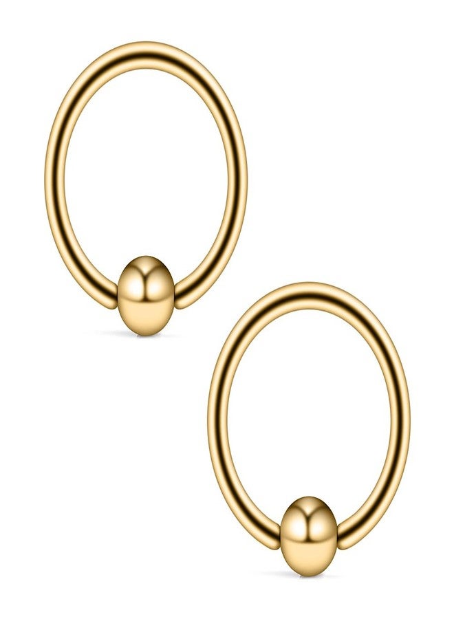 Ruifan 10PCS 316L Surgical Steel Captive Bead Rings Nose Belly Eyebrow Tragus Lip Ear Nipple Hoop Ring BCR 16G 6MM - Image 4