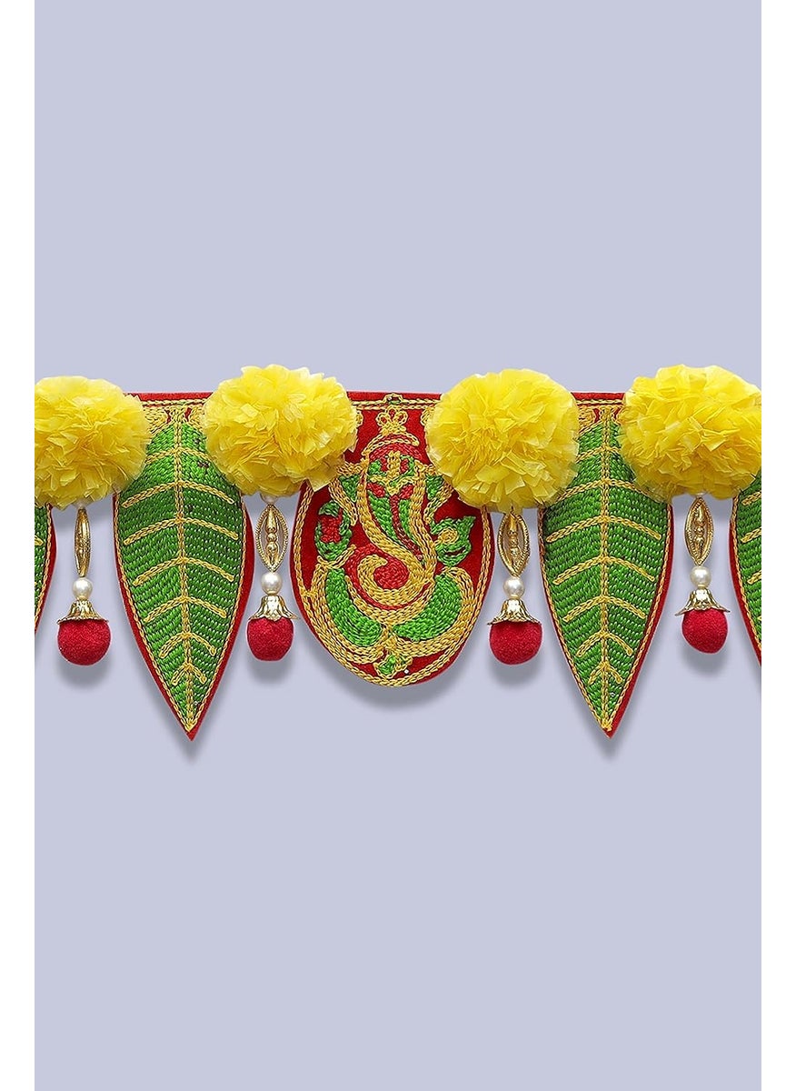 Saugat Traders Saugat Traders Ganesh Pan Toran for Door Entrance - Tea Light Candles with Shubh Labh - Pooja Room Decoration-Diwali Decoration Item  - Image 4