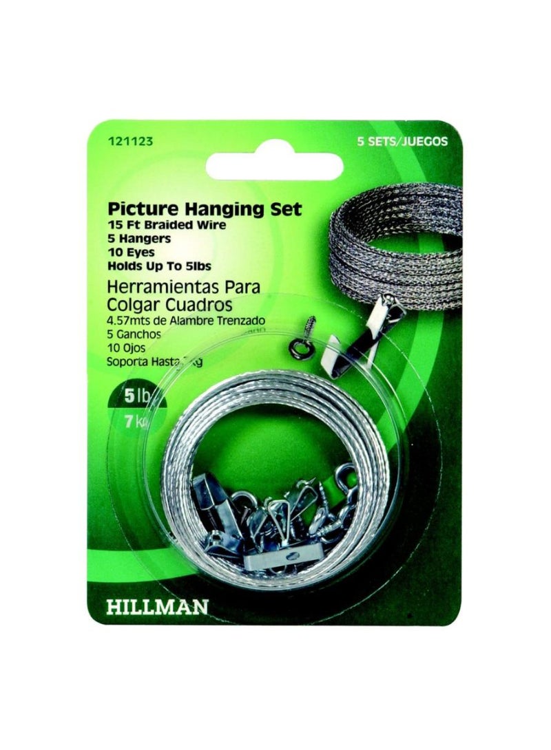 Hillman AnchorWire Steel Picture Hanging Set Pack 2.2kg 5Pcs
