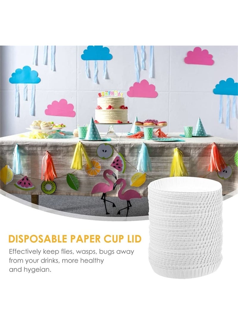 Barakah 100pcs Disposable Paper Cup Covers, Coffee Tea Cup Covers Recycled Paper Drinking Cup Lids Covers Perfect for Travel Hotel Coffee Bar Parties Wedding Home Kitchen (9 X 9CM) - Image 5
