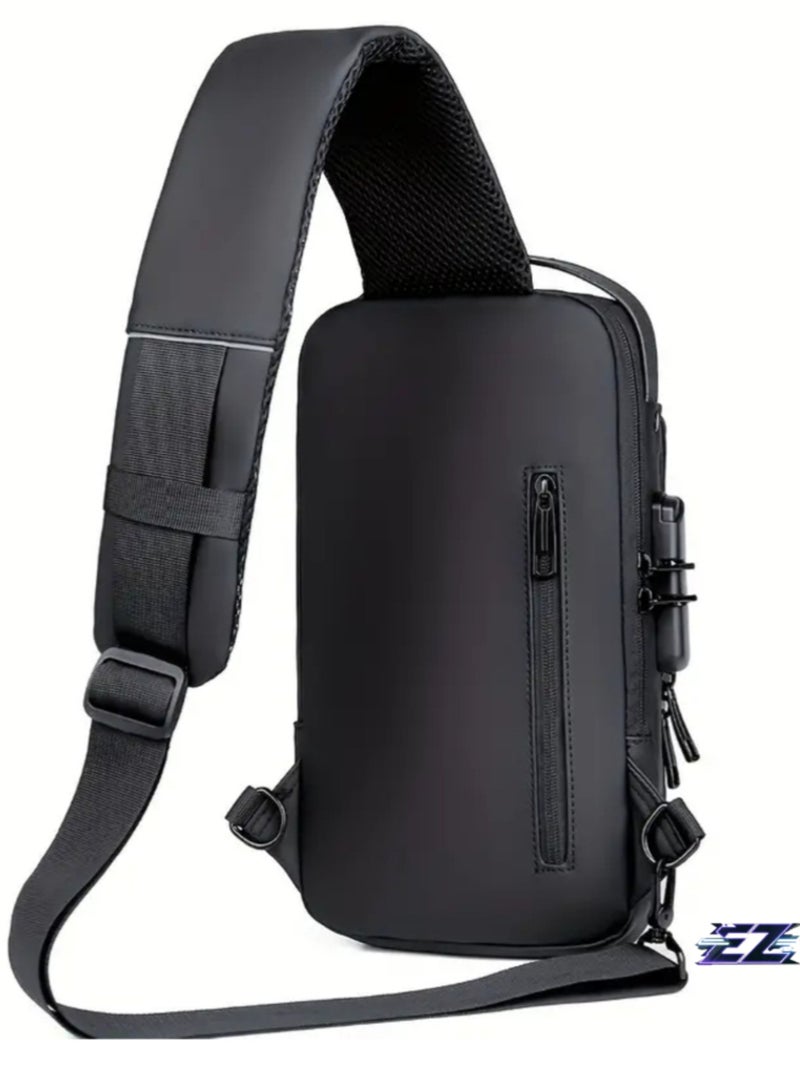 ELTRAZONE Waterproof Oxford Fabric Crossbody Bag with Password Lock - Anti-Theft Motorcycle Chest Pack for Men & Women - Ideal Gift for Valentine's Day, Father's Day, and Birthdays - Image 3