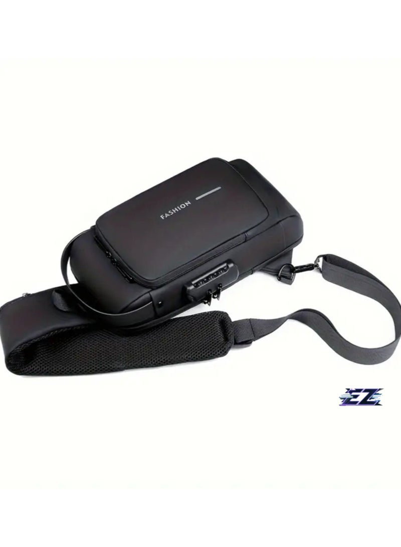 ELTRAZONE Waterproof Oxford Fabric Crossbody Bag with Password Lock - Anti-Theft Motorcycle Chest Pack for Men & Women - Ideal Gift for Valentine's Day, Father's Day, and Birthdays - Image 5