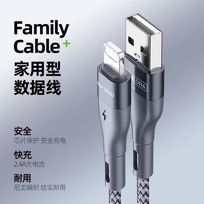 For Apple Iphone Mobile Phone Data Cable Manufacturers Usb To Lightning Nylon Braided Charging Cable - Image 2