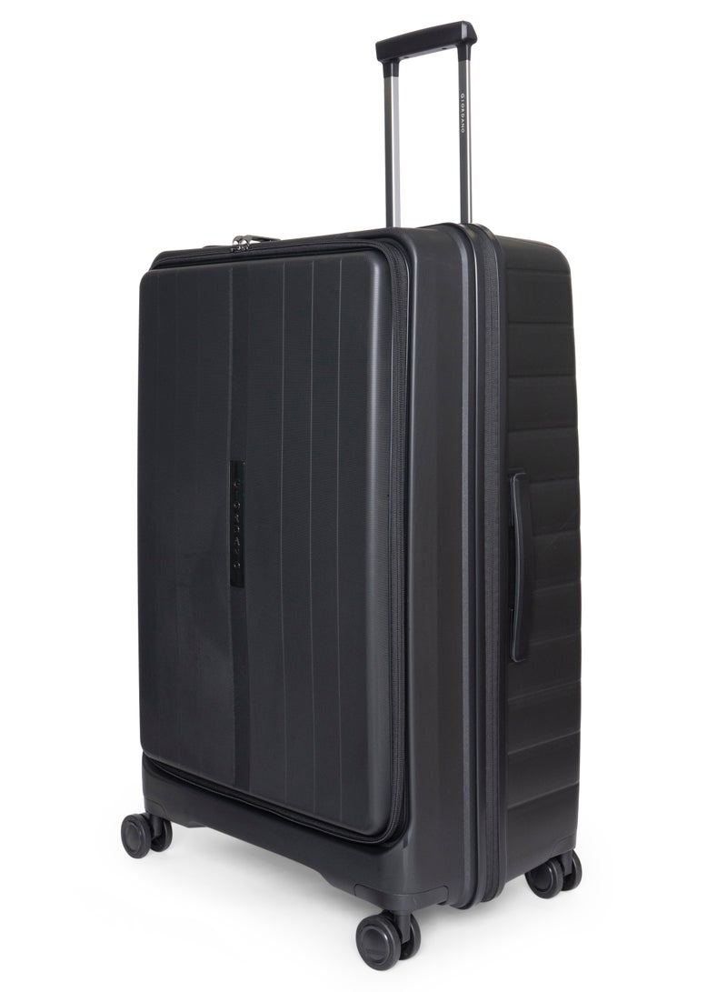 GIORDANO Giordano Titanium Front Opening Hardshell Luggage Set, Unbreakable Expandable, Secure Lock, 4 Double Wheels Travel Lugggage, Laptop Compartment on Small Carry-on Cabin Luggage, Checked Luggage. Black  - Image 2