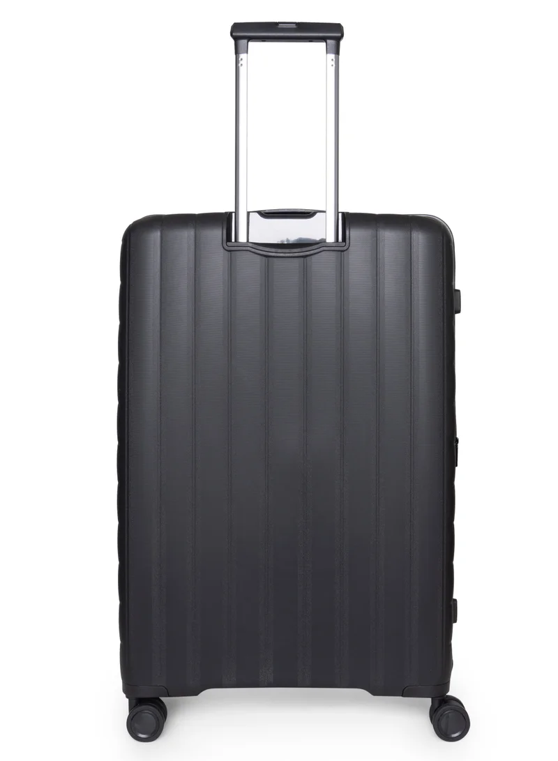 GIORDANO black Giordano Titanium Front Opening Hardshell Luggage Set, Unbreakable Expandable, Secure Lock, 4 Double Wheels Travel Lugggage, Laptop Compartment on Small Carry-on Cabin Luggage, Checked Luggage. Black  | Best Price UAE