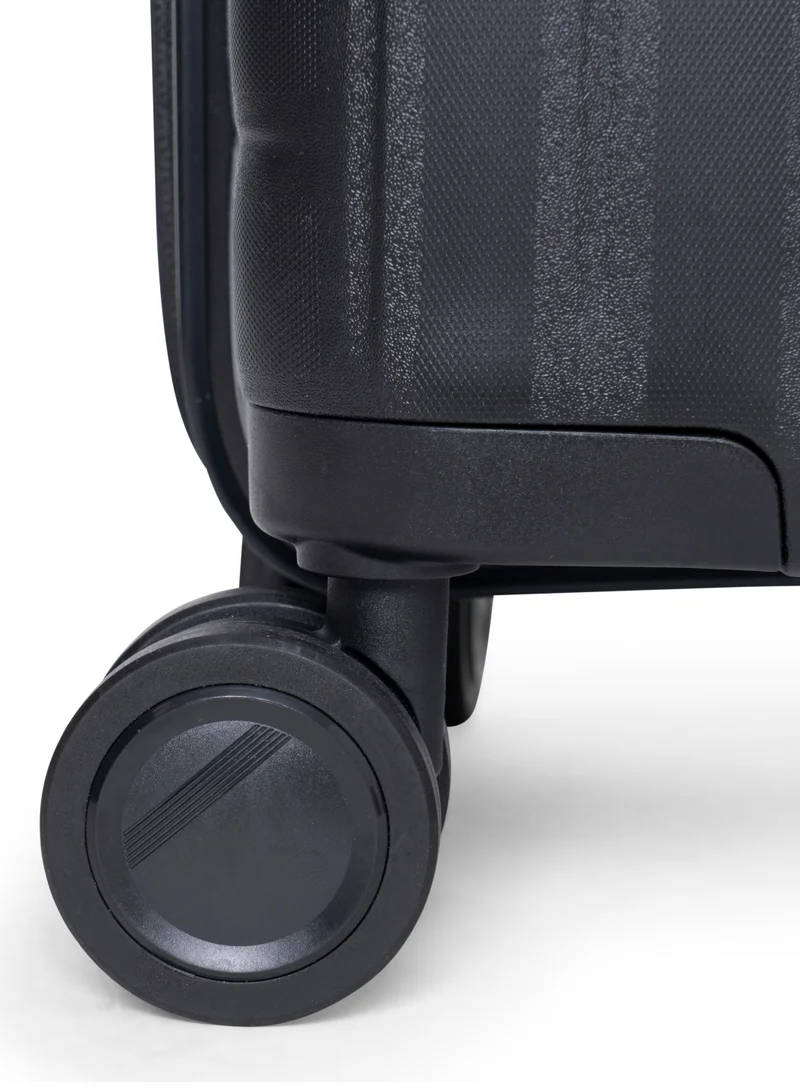 GIORDANO black Giordano Titanium Front Opening Hardshell Luggage Set, Unbreakable Expandable, Secure Lock, 4 Double Wheels Travel Lugggage, Laptop Compartment on Small Carry-on Cabin Luggage, Checked Luggage. Black  | Best Price UAE